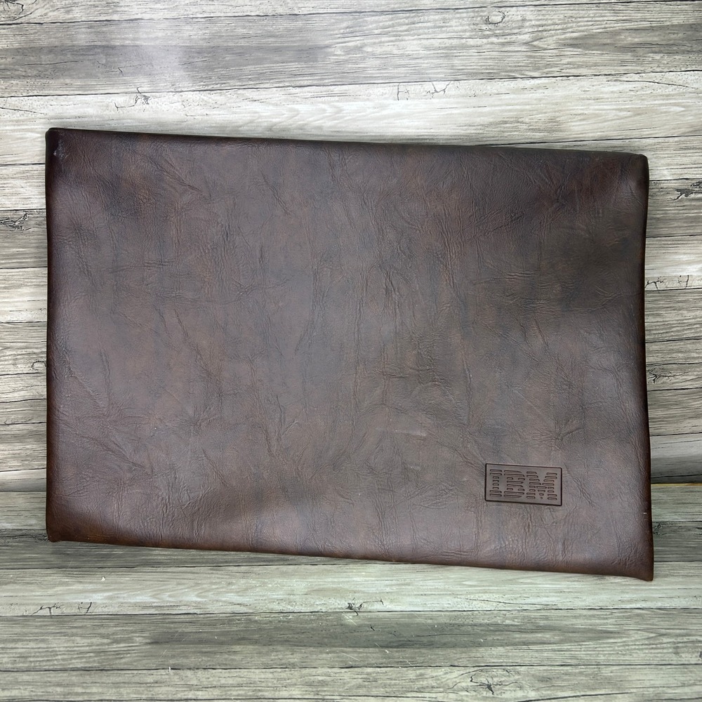 IBM Brown Document Portfolio Holder Leather Pouch Holder Bag Vintage Dad